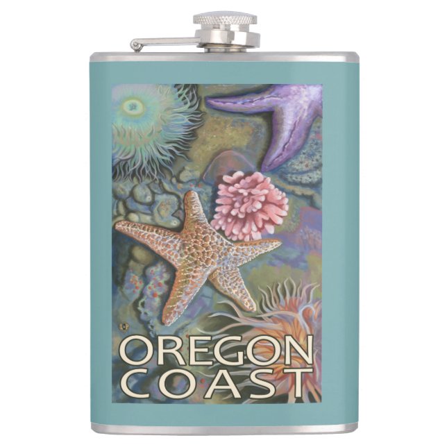 Oregon Coast Tidepool Hip Flask (Front)