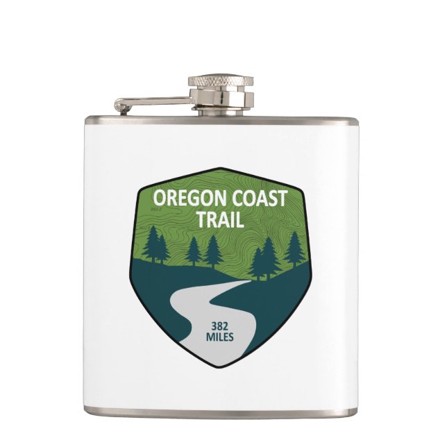 Oregon Coast Trail Hip Flask (Front)
