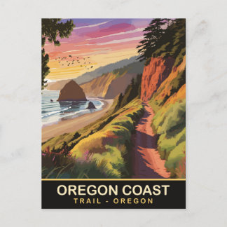 Oregon coast trail, Oregon, Travel Postcard
