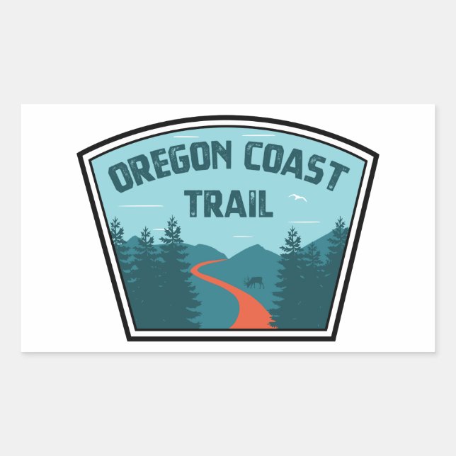Oregon Coast Trail Rectangular Sticker (Front)