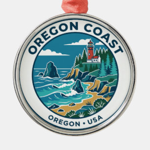 Oregon Coast USA Metal Tree Decoration