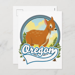 Oregon Deer travel logo Holiday Postcard