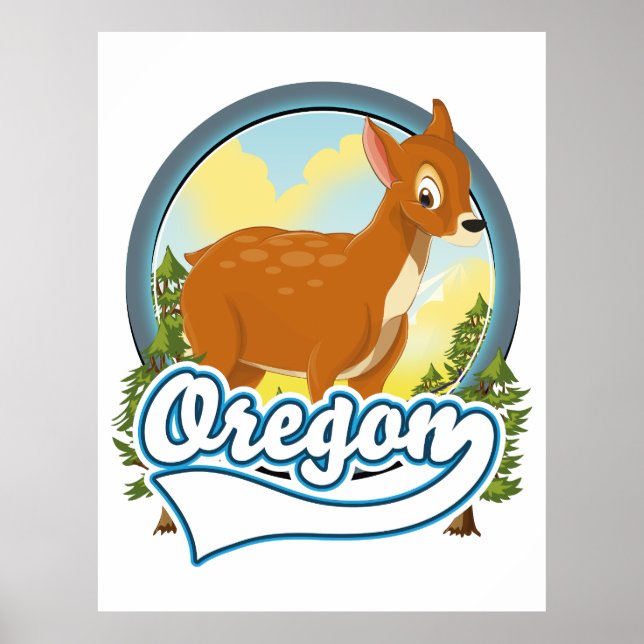 Oregon Deer travel logo Poster (Front)