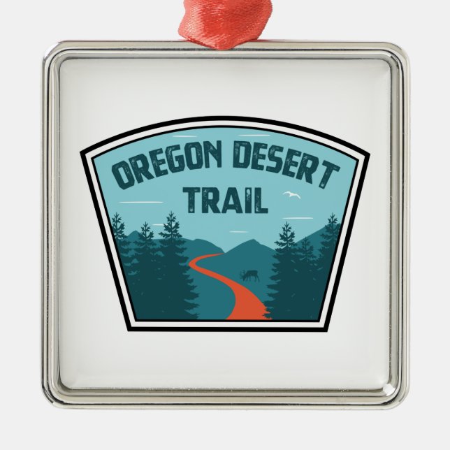 Oregon Desert Trail Metal Tree Decoration (Front)