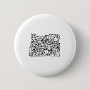 Oregon Doodle 6 Cm Round Badge