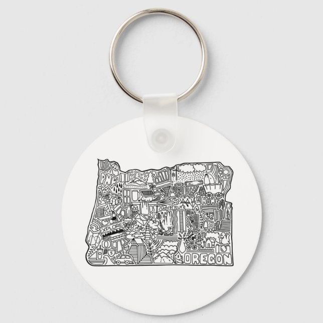 Oregon Doodle Keychain (Front)