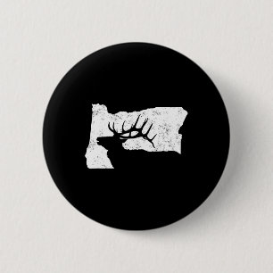 Oregon Elk Hunting Shirt - Bull Elk State Shape  6 Cm Round Badge