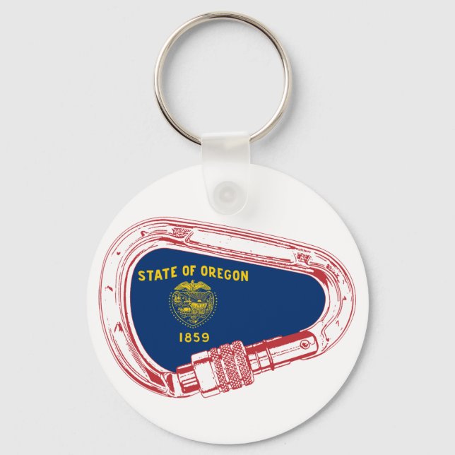 Oregon Flag Climbing Carabiner Key Ring (Front)