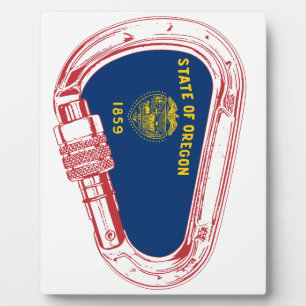 Oregon Flag Climbing Carabiner Plaque
