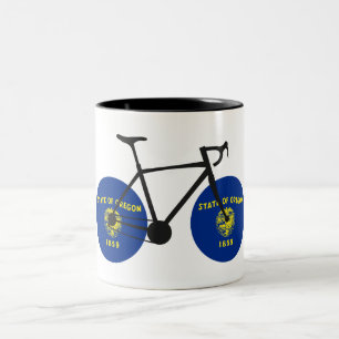 Oregon Flag Cycling Two-Tone Coffee Mug