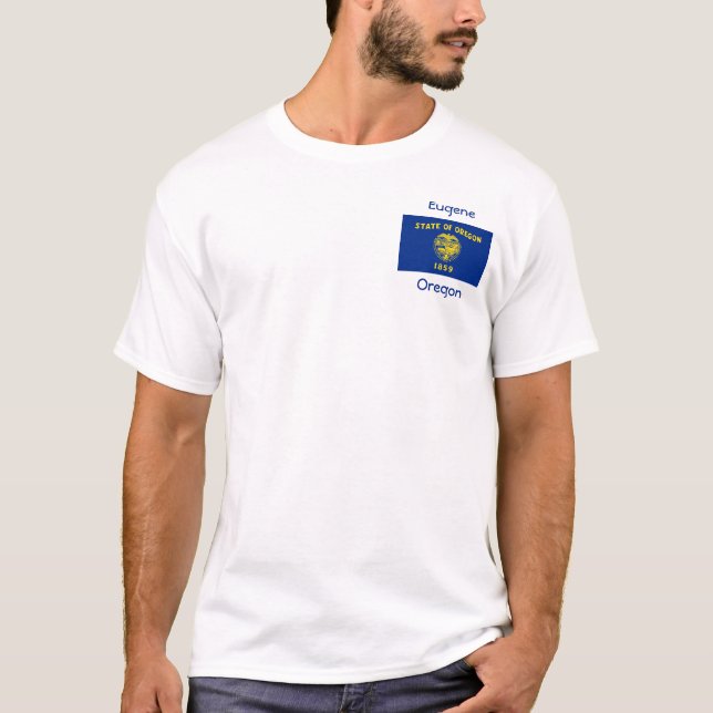 Oregon Flag Map City T-Shirt (Front)