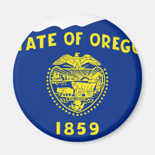 Oregon Flag Map Magnet