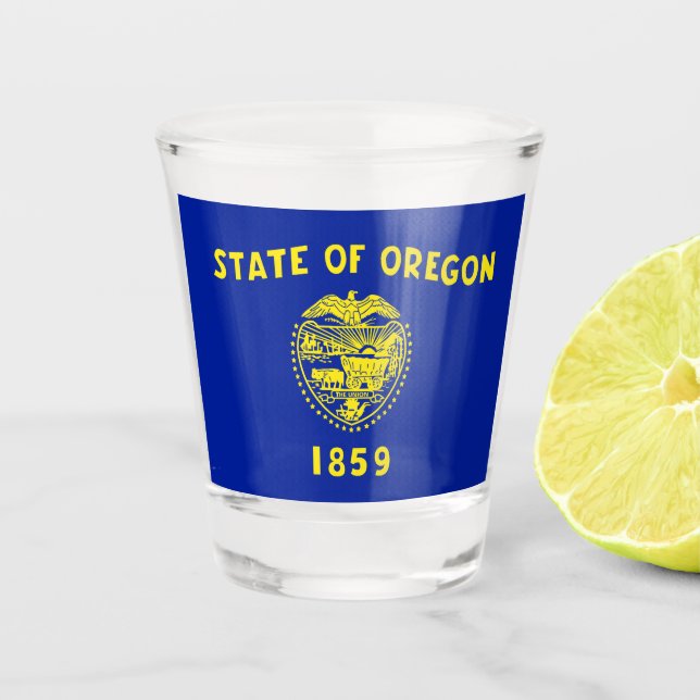 Oregon flag  shot glass (Front)