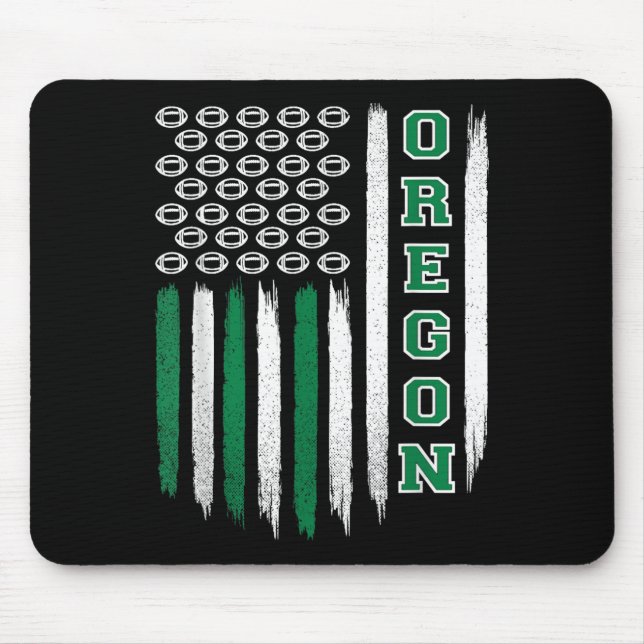Oregon Flag Usa College Font Design For Men Women  Mouse Pad (Front)