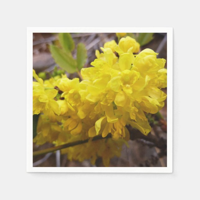 Oregon Grape Flowers Yellow Wildflowers Napkin (Front)