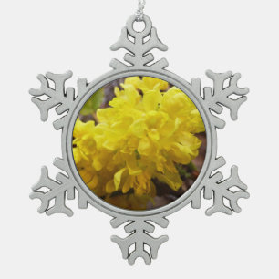 Oregon Grape Flowers Yellow Wildflowers Snowflake Pewter Christmas Ornament
