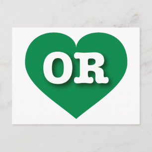 Oregon Green Heart - I love OR Postcard