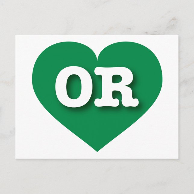 Oregon Green Heart - I love OR Postcard (Front)