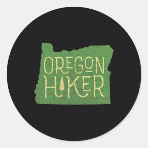 Oregon Hiker Outdoors Clic Retro Hiking Adventure Classic Round Sticker