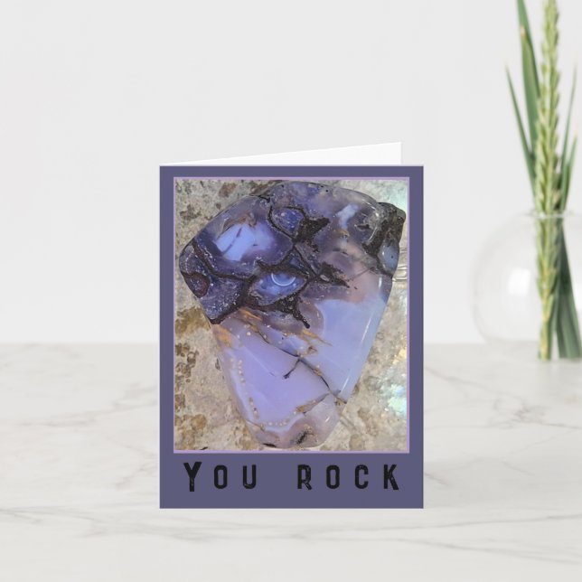 Oregon Holly Blue Agate You Rock Greeting Card  (Front)