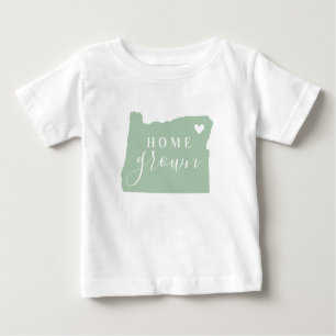 Oregon Home Grown Editable Colours State Map Baby T-Shirt