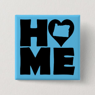 Oregon Home Heart State Button Badge Pin