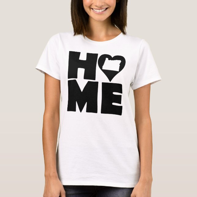 Oregon Home Heart State Tees T-Shirt (Front)