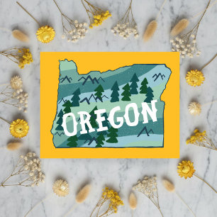 Oregon Illustrated Map Postcard