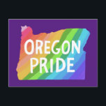 Oregon Illustrated Map PRIDE RAINBOW  Postcard<br><div class="desc">Check out this colourful Oregon map drawing. Change the background colour or add your own text. Visit my shop for more!</div>
