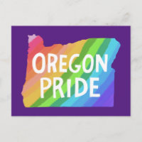 Oregon Illustrated Map PRIDE RAINBOW