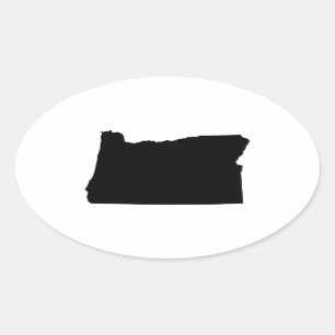 Oregon in Black and White Oval Sticker
