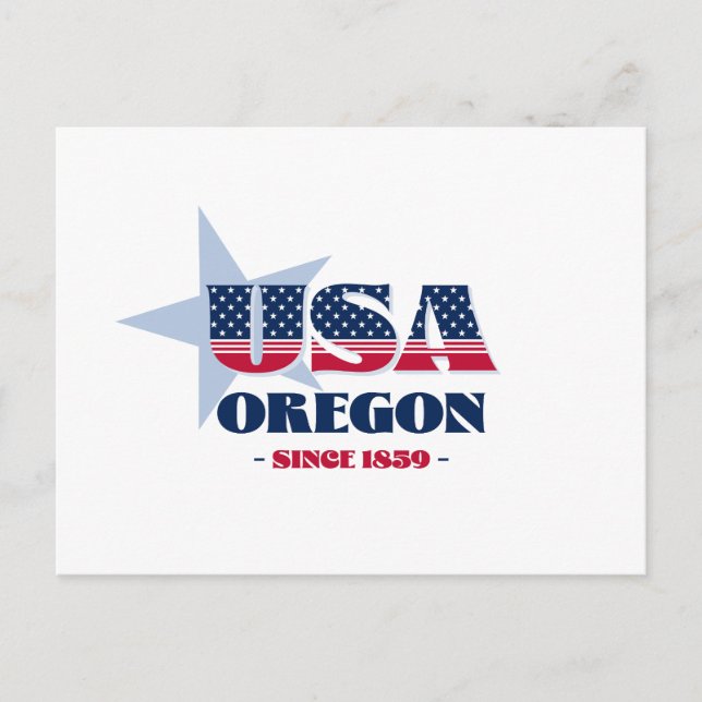 Oregon in Red, White, and Blue Postcard (Front)