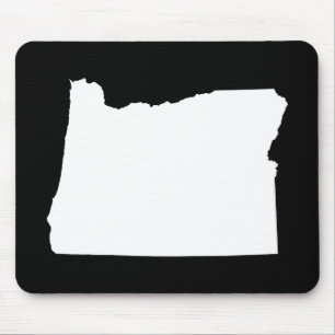 Oregon in White and Black Mouse Pad
