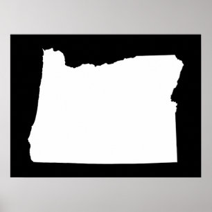 Oregon in White and Black Poster