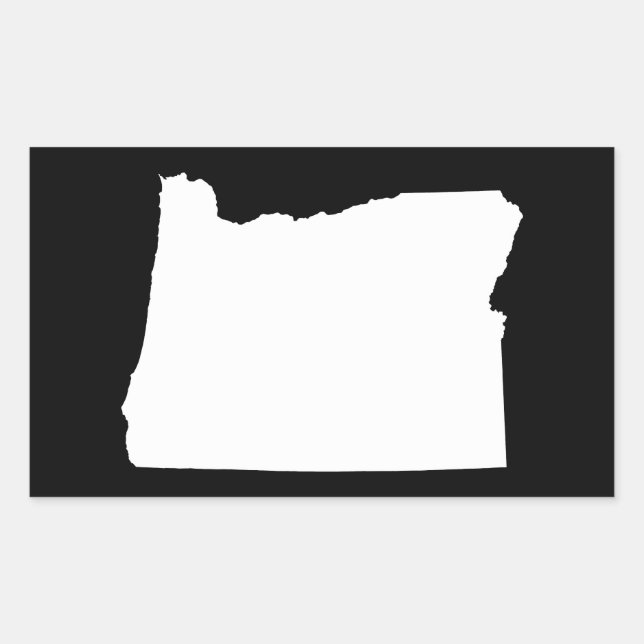 Oregon in White and Black Rectangular Sticker (Front)