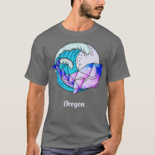 Oregon Japanese Paint Geometric Orca Killer Whale T-Shirt