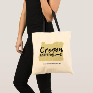 Oregon Knitter Black + Gold Craft Shop Tote Bag