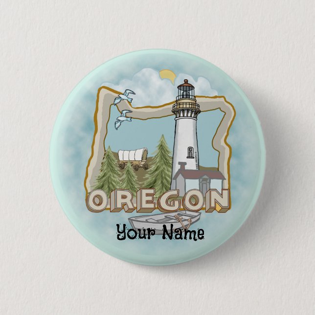 Oregon Lighthouse  6 Cm Round Badge (Front)