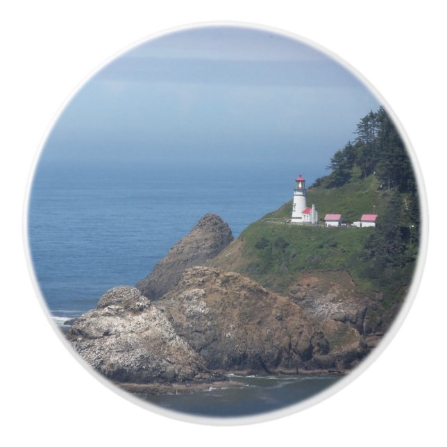 Oregon Lighthouse Ceramic Knob (Front)