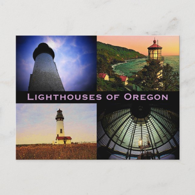Oregon Lighthouses Postcard (Front)