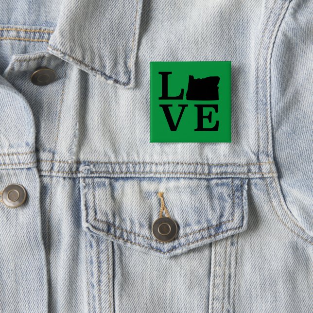 Oregon LOVE Black 15 Cm Square Badge (In Situ)