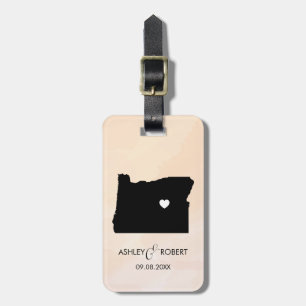 Oregon Map Wedding Luggage Tag, Custom Gift Tag