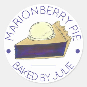 Oregon Marionberry Pie Slice Baked By Homemade Classic Round Sticker
