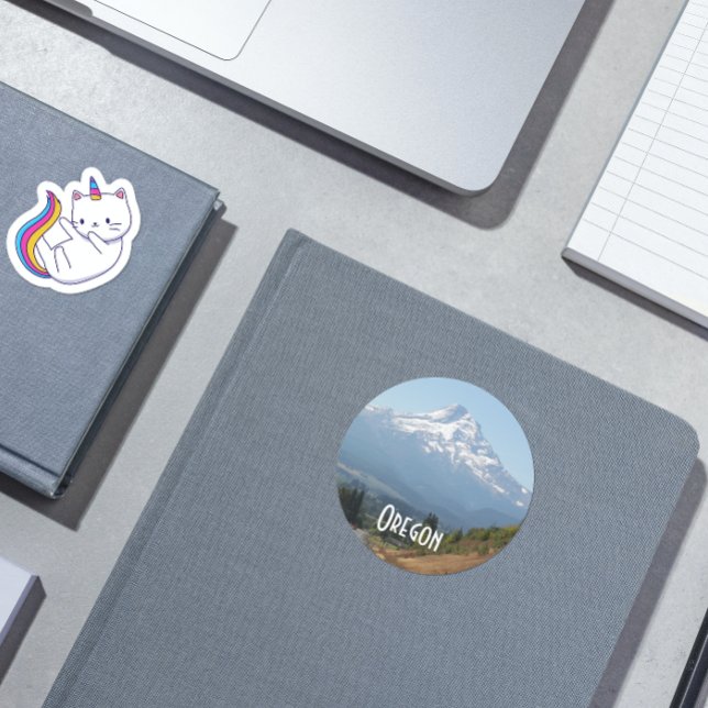 Oregon Mount Hood Travel Photo Classic Round Sticker (In Situ Book)