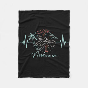 Oregon Neskowin Heartbeat Surfboarder Fleece Blanket