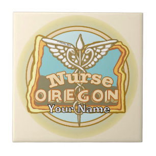 Oregon Nurse Caduceus Tile