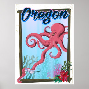 Oregon Octopus travel poster. Poster