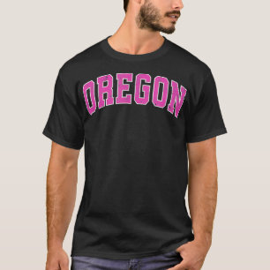 Oregon OR Vintage Sports Design Pink Design T-Shirt