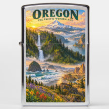 Oregon Pacific Wonderland Scenic Travel Poster