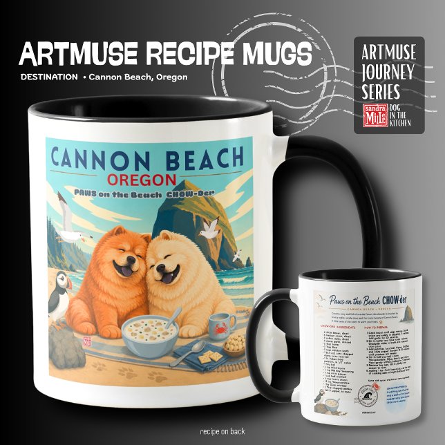 OREGON • Paws on the Beach Chow-Der  Art Muse   Mug (Creator Uploaded)
